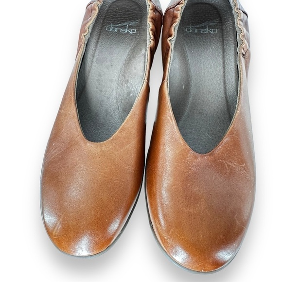 Dansko Kira Round Toe Flat Luggage Aniline Calf Brown Leather Women's 38 (7.5-8) - Picture 5 of 8